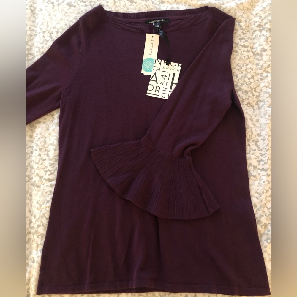 Purple bell sleeved sweater